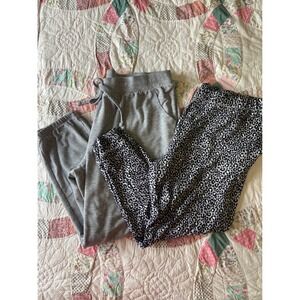 Sonoma & Secret Treasures Womens Pajama Joggers Set XL Gray Leopard Print 2pk